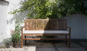 Teak garden bench